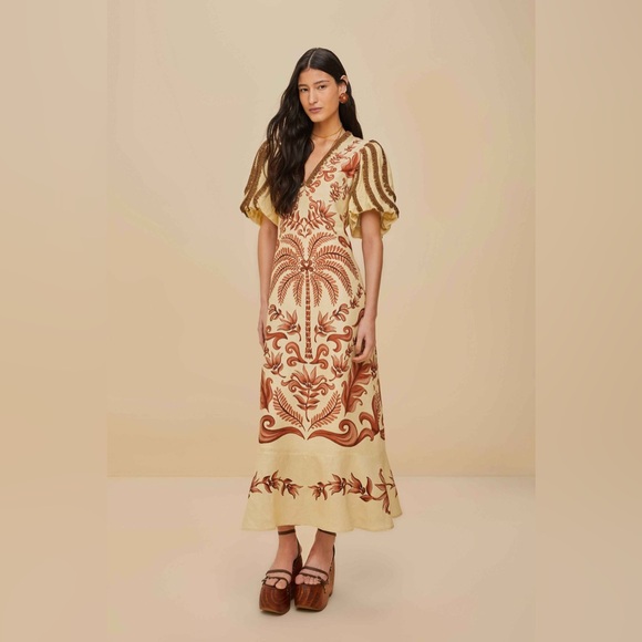 FARM Rio Dresses & Skirts - Farm Rio: Off-White Milani Euroflax™
Premium Linen Maxi Dress